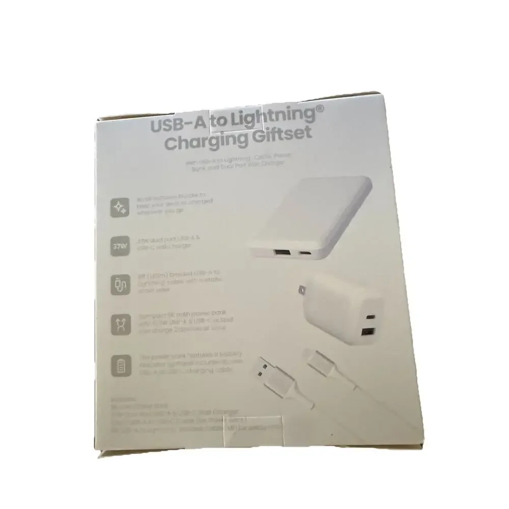 USB A To LTNG Charging Set , Power Bank , Dual Port, 5000mAh